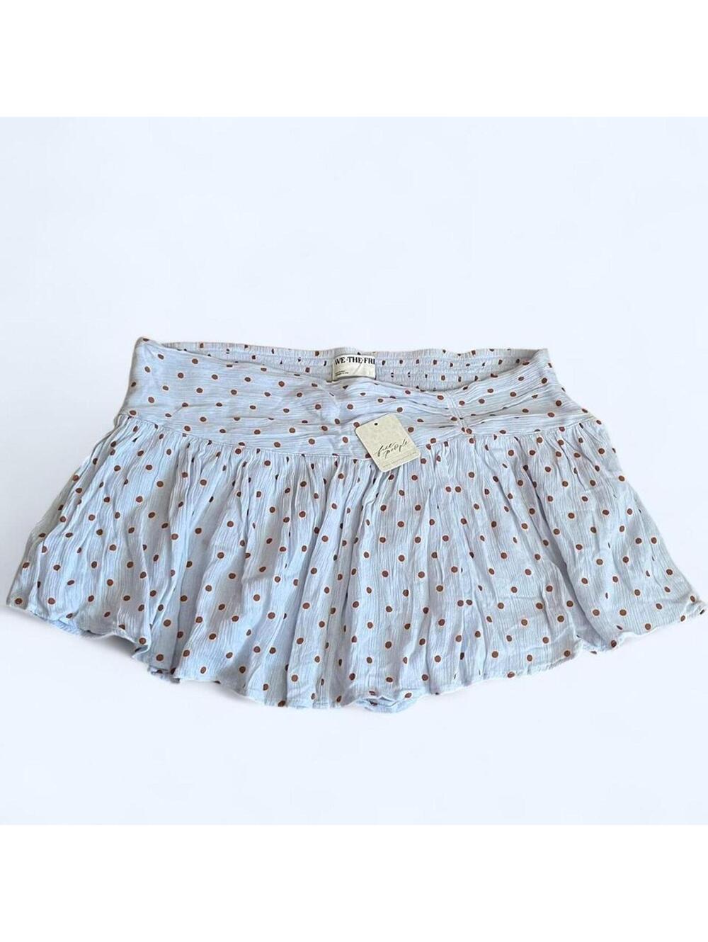 We The Free white polka dot mini skort Size M bnwt free people